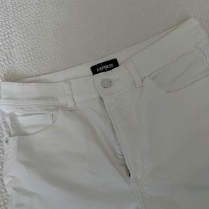 Express Cropped Skinny White Denim Jeans